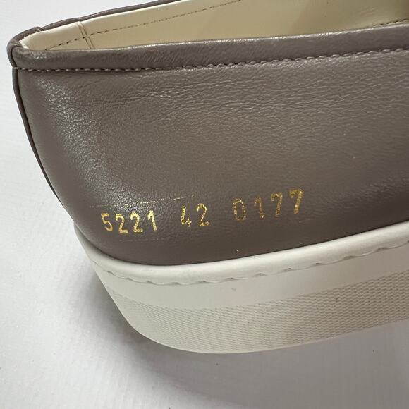 Common Projects Slip-On Leather Sneakers EU 42 US 9 Taupe Brown Italy Luxury main image 4